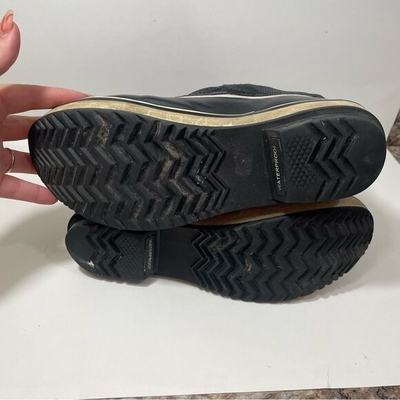 Sorel Black Fur Lined Ankle Winter Boots - Picture 7 of 9